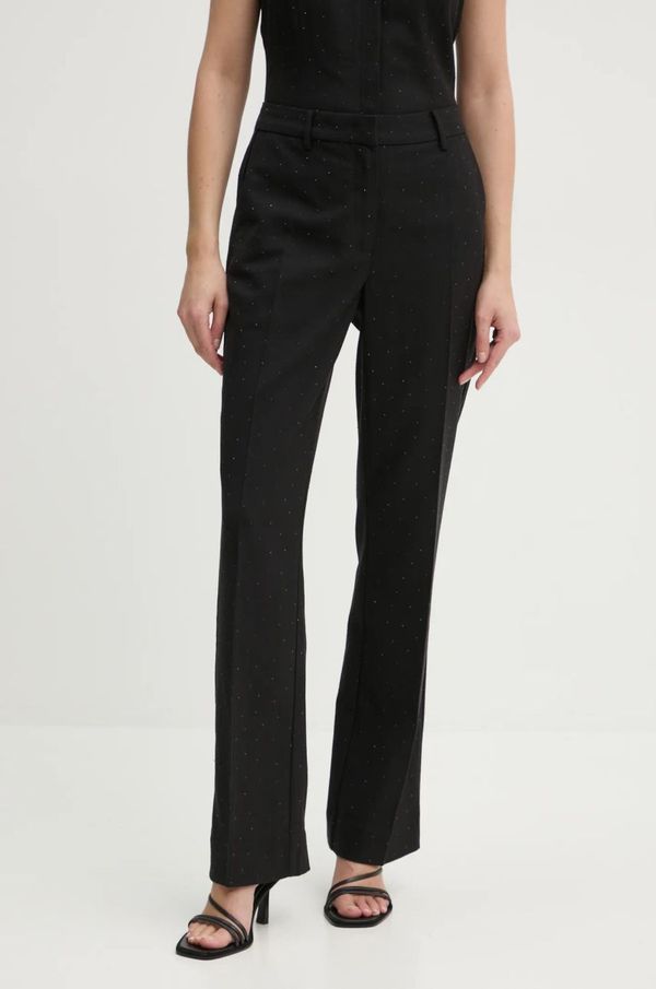 Bruuns Bazaar Hlače s primesjo volne Bruuns Bazaar črna barva, BBW4207