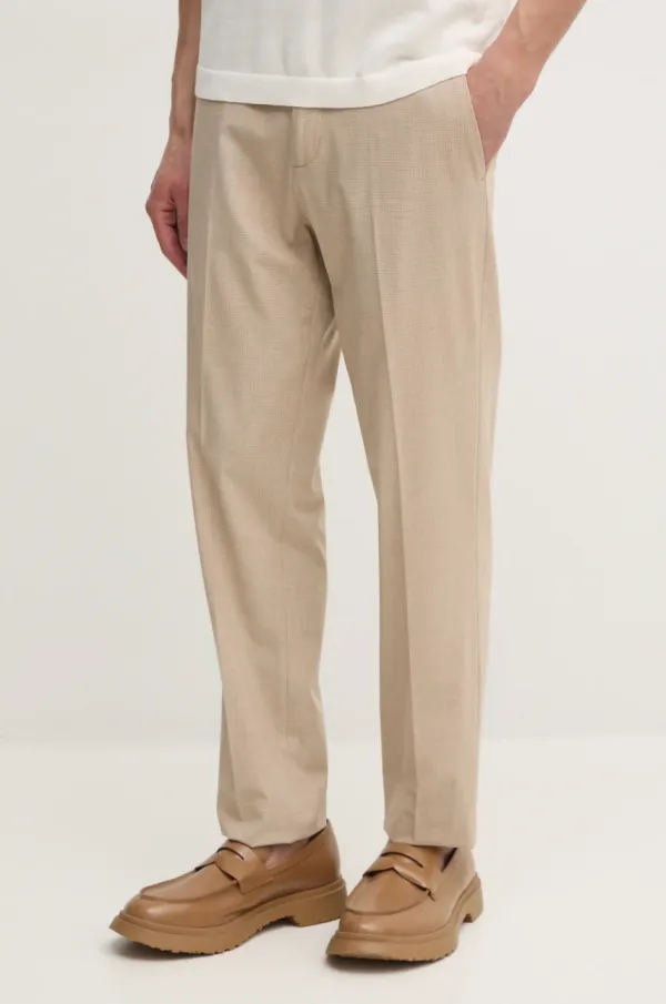 Sisley Hlače s primesjo volne Sisley bež barva, 40Q9SF04Y
