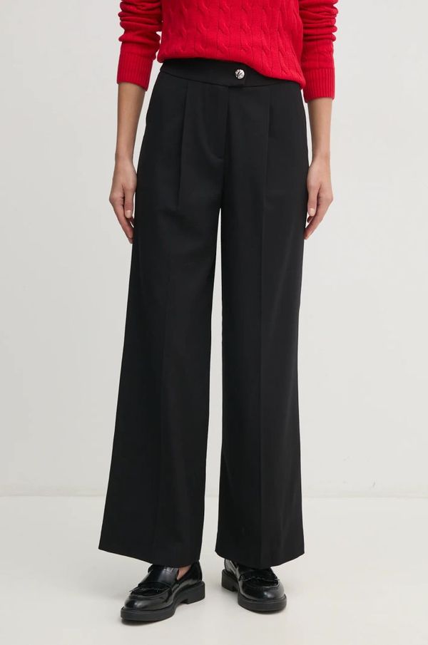 United Colors of Benetton Hlače s primesjo volne United Colors of Benetton črna barva, 47UPDF07R