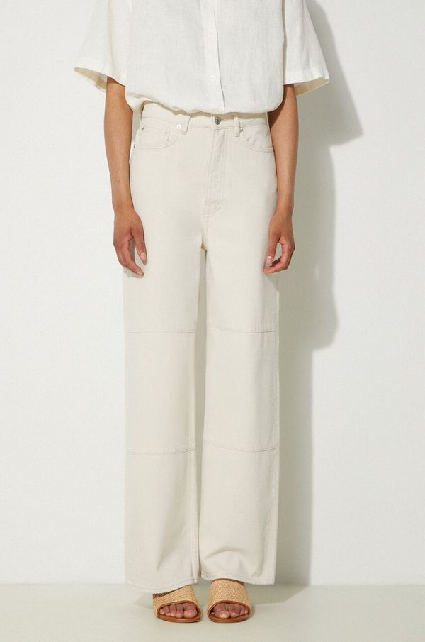 Samsoe Samsoe Hlače Samsoe Samsoe Sashelly ženske, bež barva, F24200010