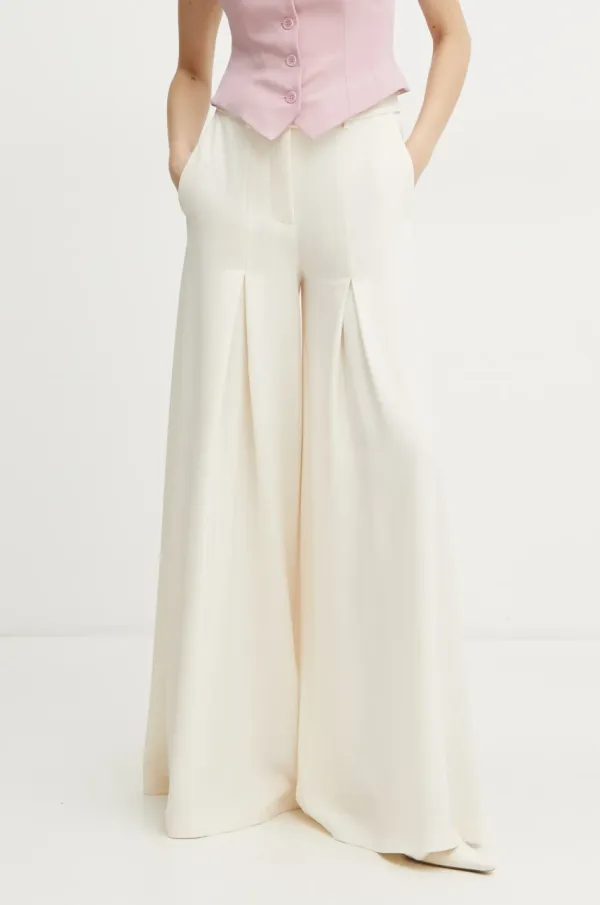 Simona Corsellini Hlače Simona Corsellini ženske, bež barva, P25CPPA007