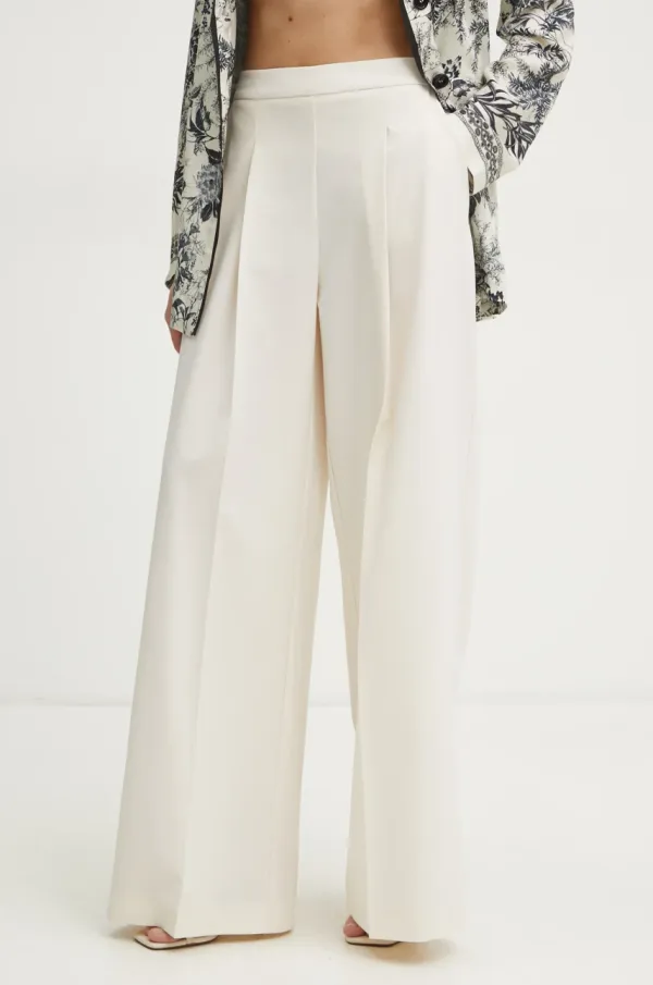 Simona Corsellini Hlače Simona Corsellini ženske, bež barva, P25CPPA010