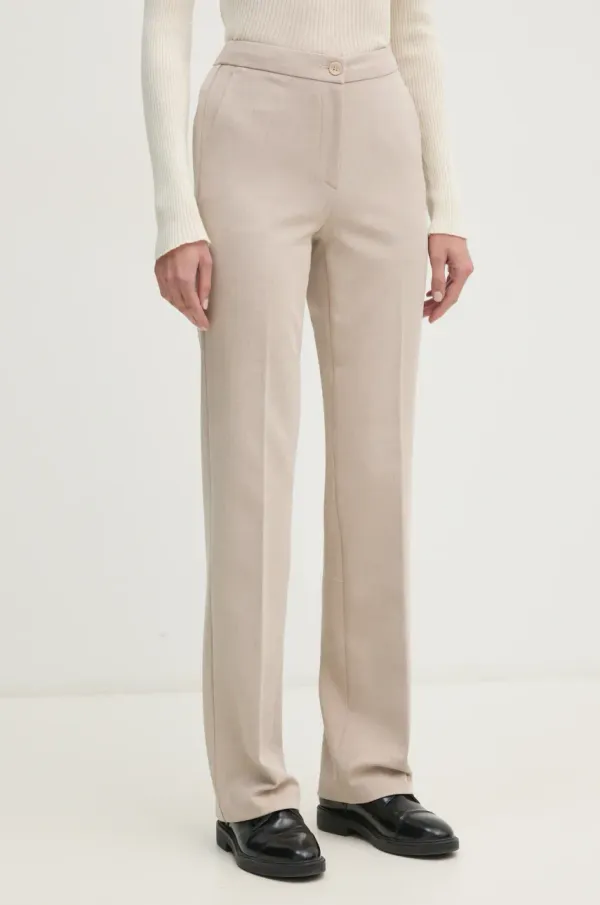 Sisley Hlače Sisley ženske, bež barva, 44Q5LF03I