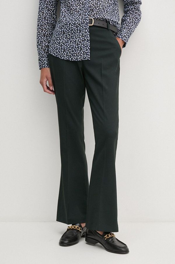 Tommy Hilfiger Hlače Tommy Hilfiger ženske, zelena barva, WW0WW42953