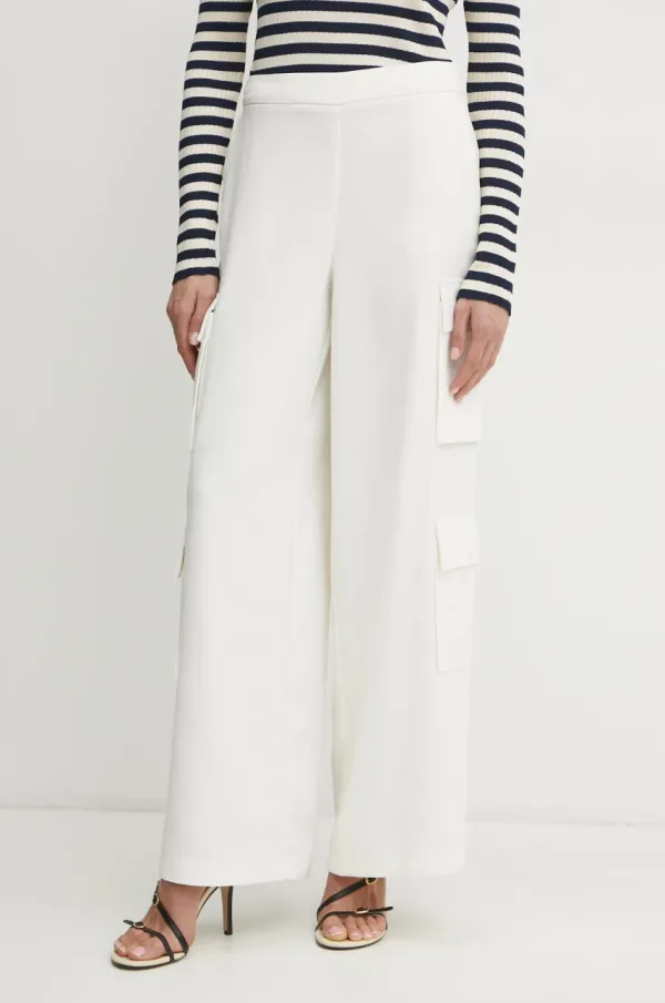 Twinset Hlače Twinset ženske, bež barva, 251AP2333