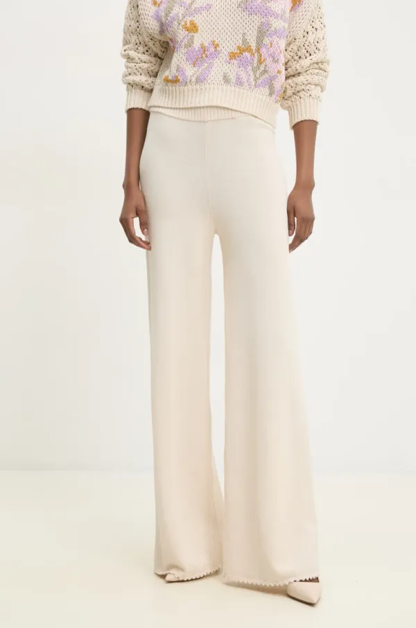 Twinset Hlače Twinset ženske, bež barva, 251TP3251