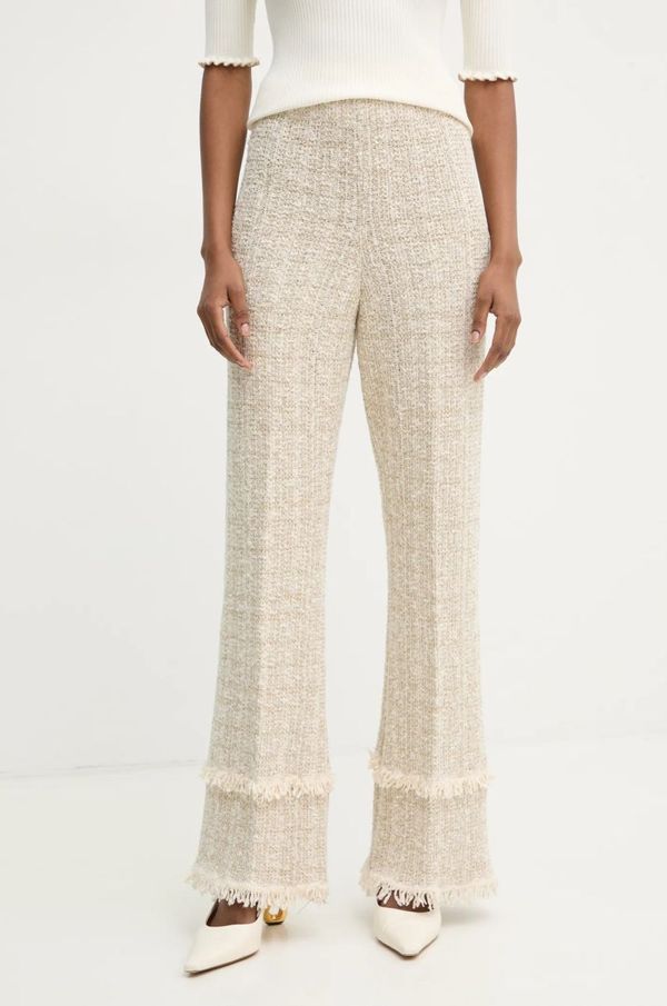 Twinset Hlače Twinset ženske, bež barva, 251TP3562