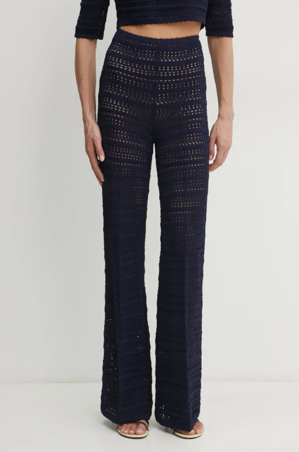 Twinset Hlače Twinset ženske, mornarsko modra barva, 251TP3193