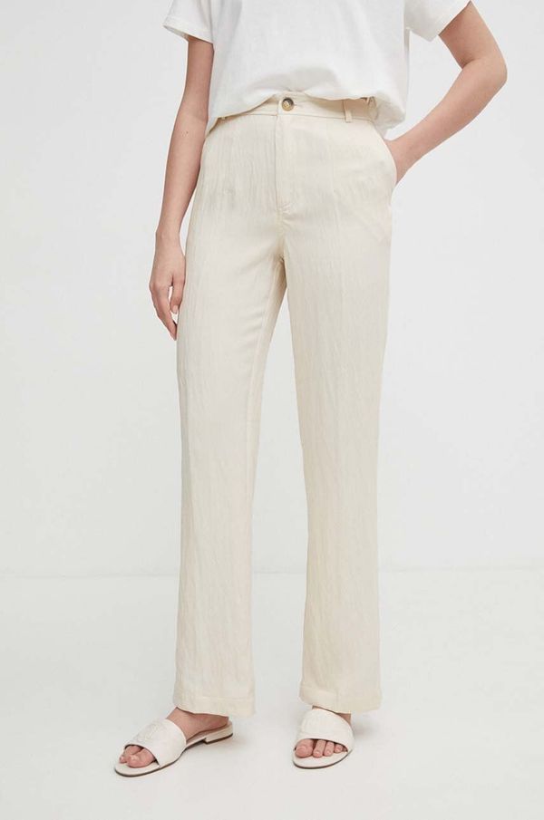 United Colors of Benetton Hlače United Colors of Benetton ženski, bež barva