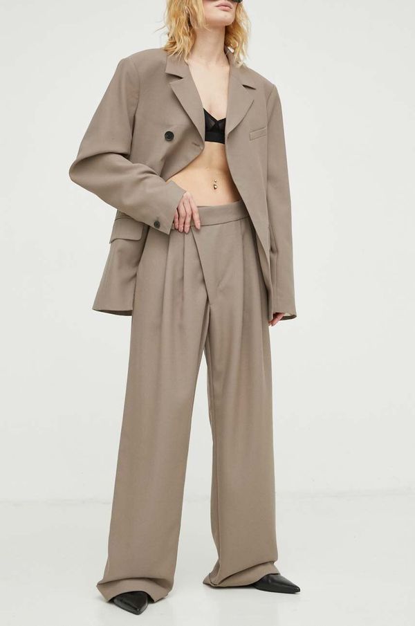 Won Hundred Hlače Won Hundred ženski, rjava barva