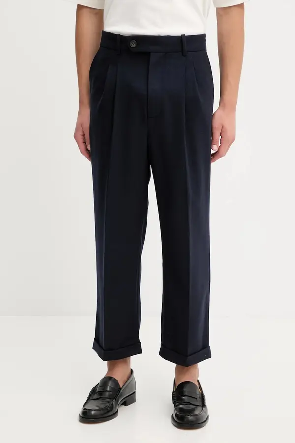 Drôle de Monsieur Hlače z dodatkom volne Drôle de Monsieur Le Pantalon Plis Cropped