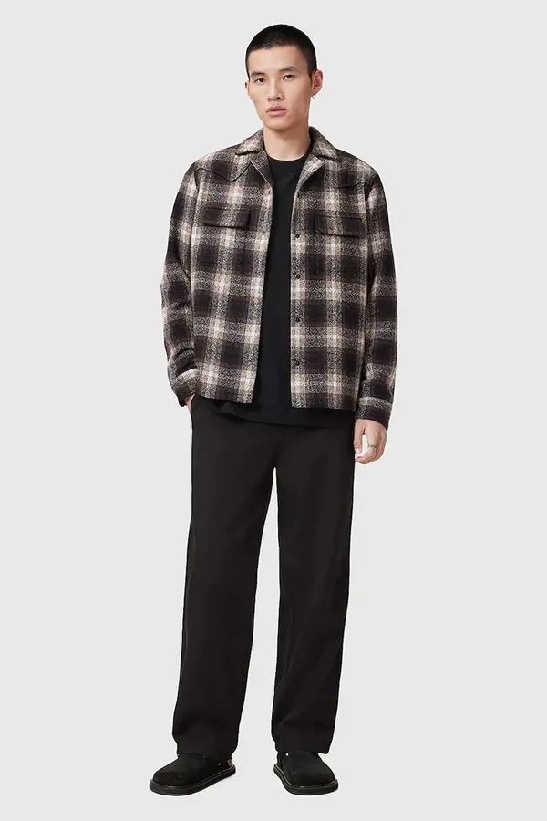 AllSaints Hlače z mešanico lana AllSaints HANBURY