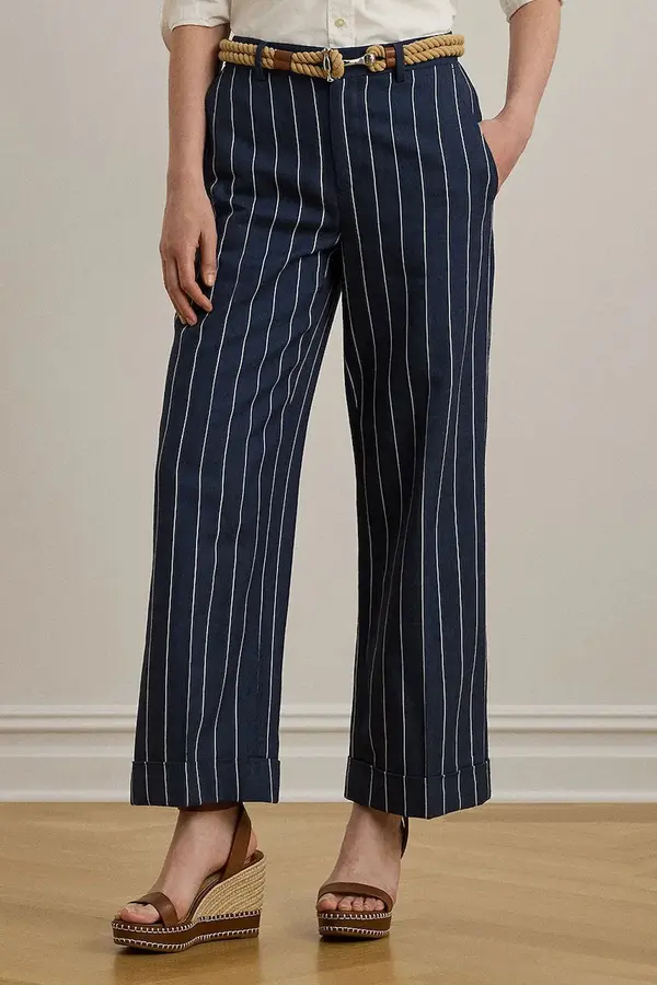 Lauren Ralph Lauren Hlače z mešanico lana Lauren Ralph Lauren