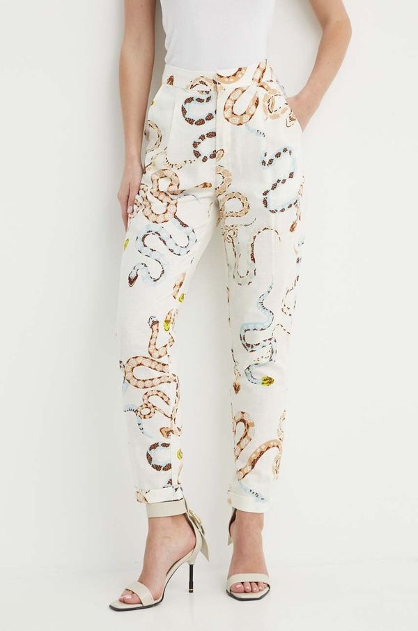 Never Fully Dressed Hlače z mešanico lana Never Fully Dressed bež barva