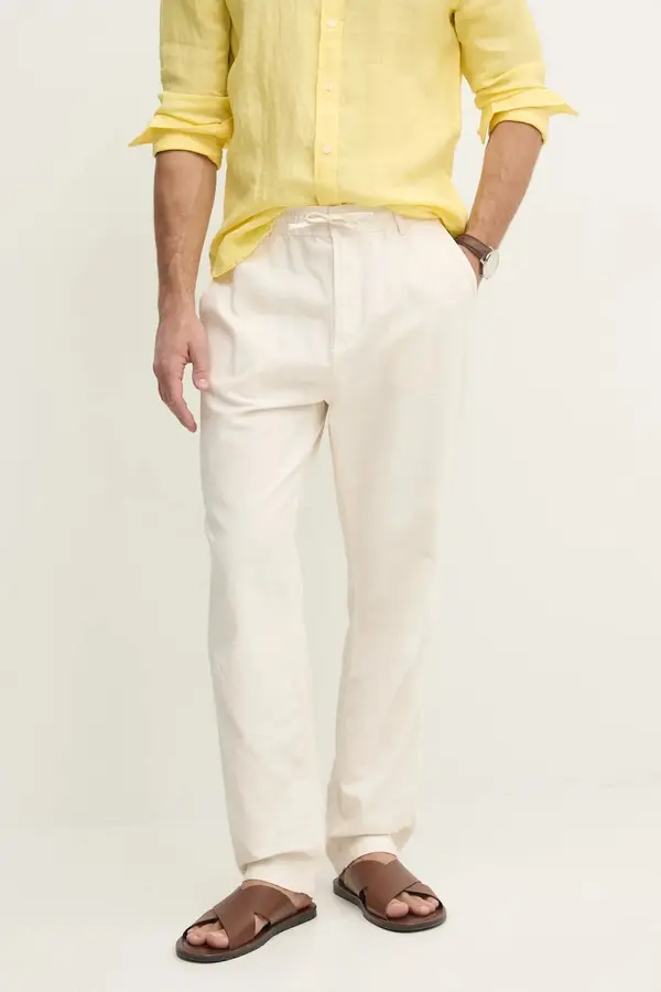 Pepe Jeans Hlače z mešanico lana Pepe Jeans LINEN PULL ON PANTS
