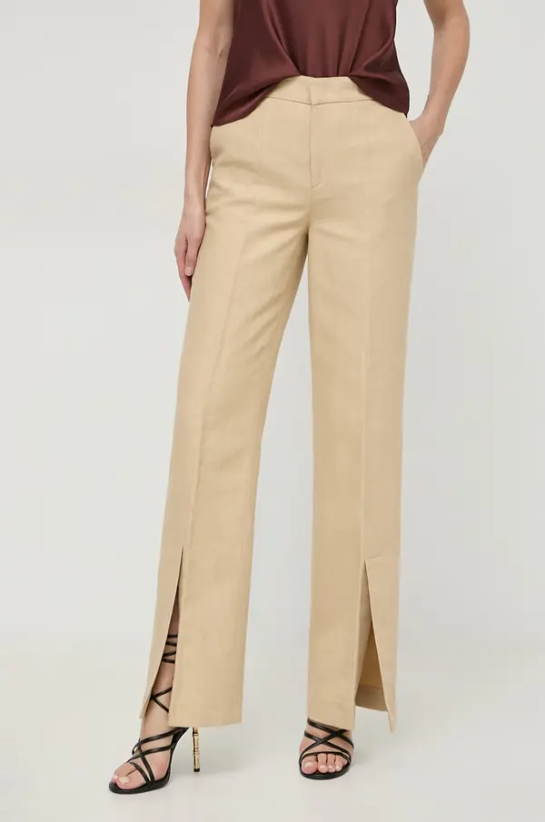 Twinset Hlače z mešanico lana Twinset