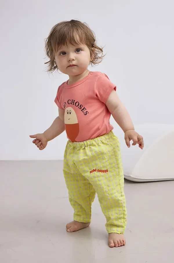 Bobo Choses Hlače za dojenčka Bobo Choses rumena barva, 125AB061