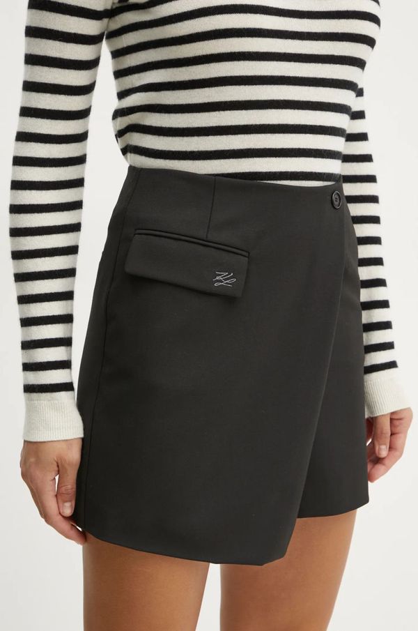 Karl Lagerfeld Hlačno krilo Karl Lagerfeld črna barva, A1W12018