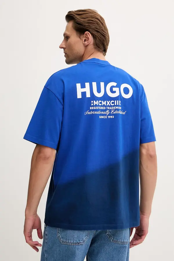 HUGO Blue HUGO Blue kratka majica moška bombažna Nalono_F
