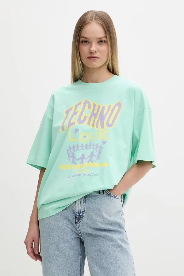 HUGO Blue HUGO Blue kratka majica ženska bombažna Oversized_Tee_B