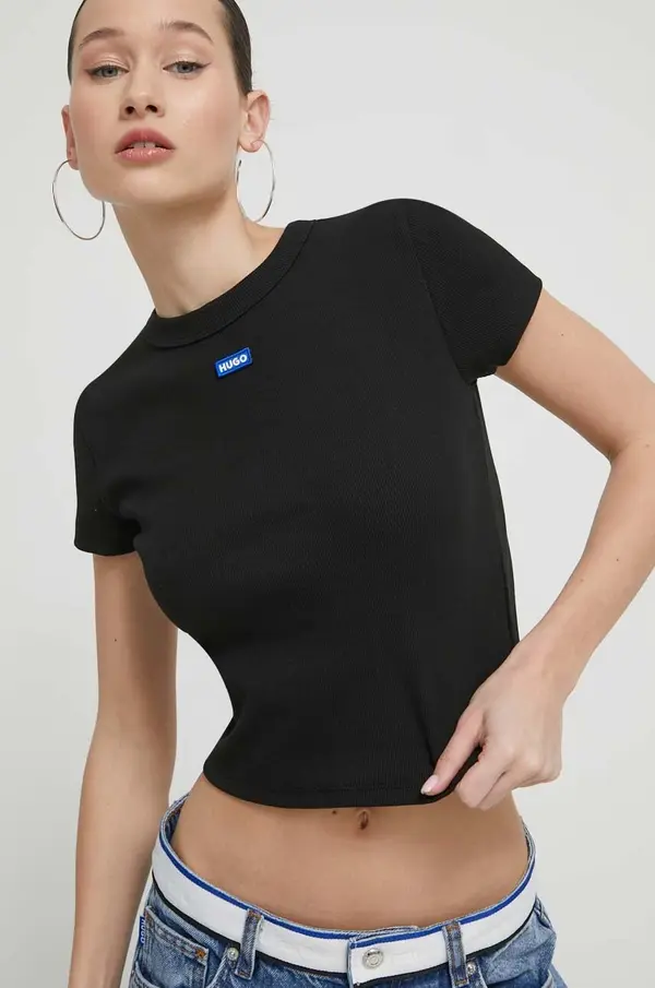 HUGO Blue HUGO Blue kratka majica ženska bombažna z elastanom Baby Tee_B