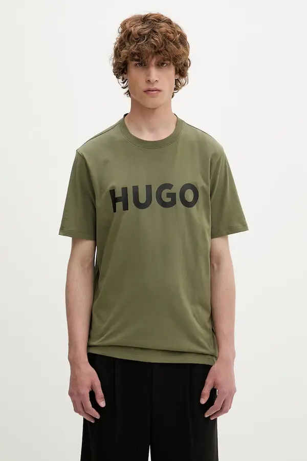 HUGO HUGO kratka majica moška bombažna z elastanom Dulivio