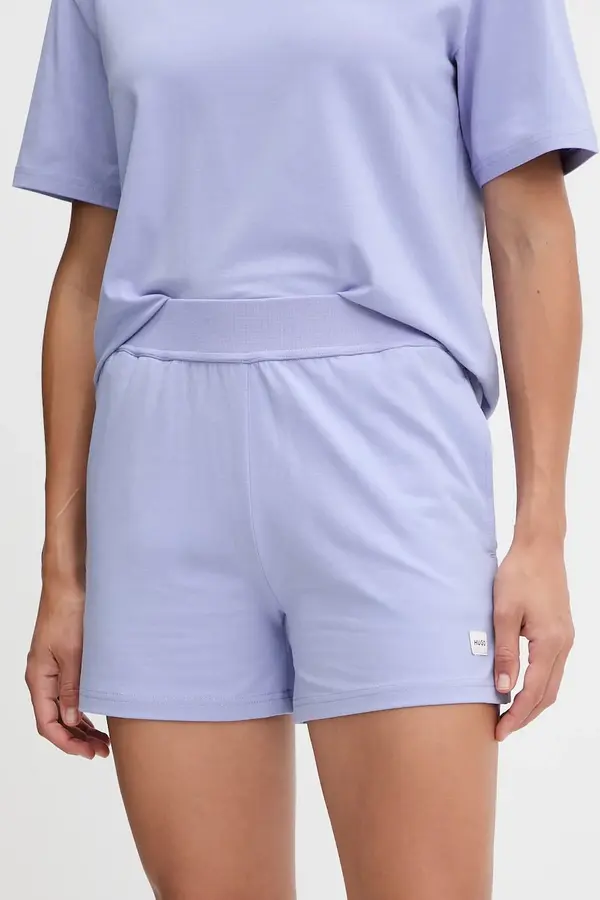 HUGO HUGO kratke hlače ženske z bombažem SIGNATURE_SHORT