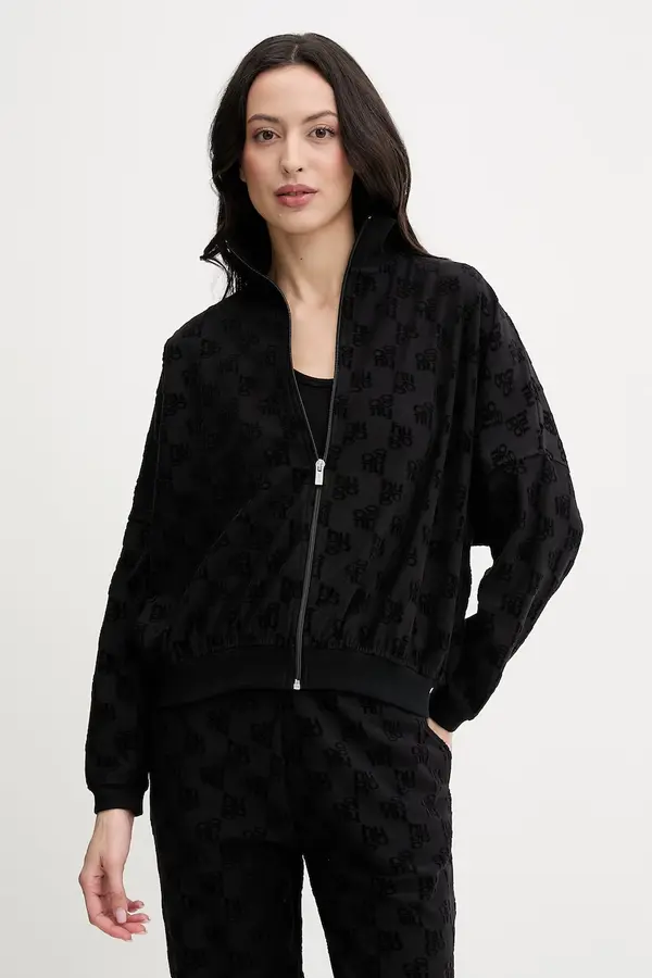 HUGO HUGO loungewear pulover ženski z bombažem TERRYMONOGRAM_JACKET