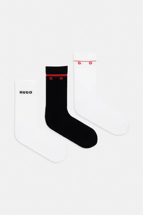 HUGO HUGO nogavice moške z bombažem 3P QS RIB SPACED MD paket 3 kosov