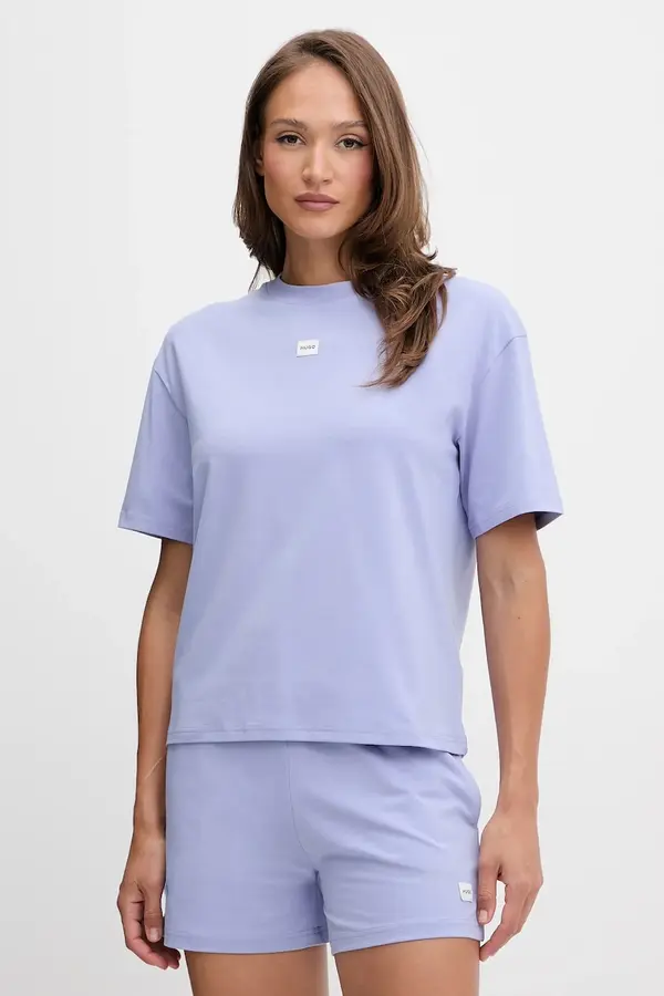 HUGO HUGO oversize kratka majica ženska z modalom SIGNATURE_TSHIRT