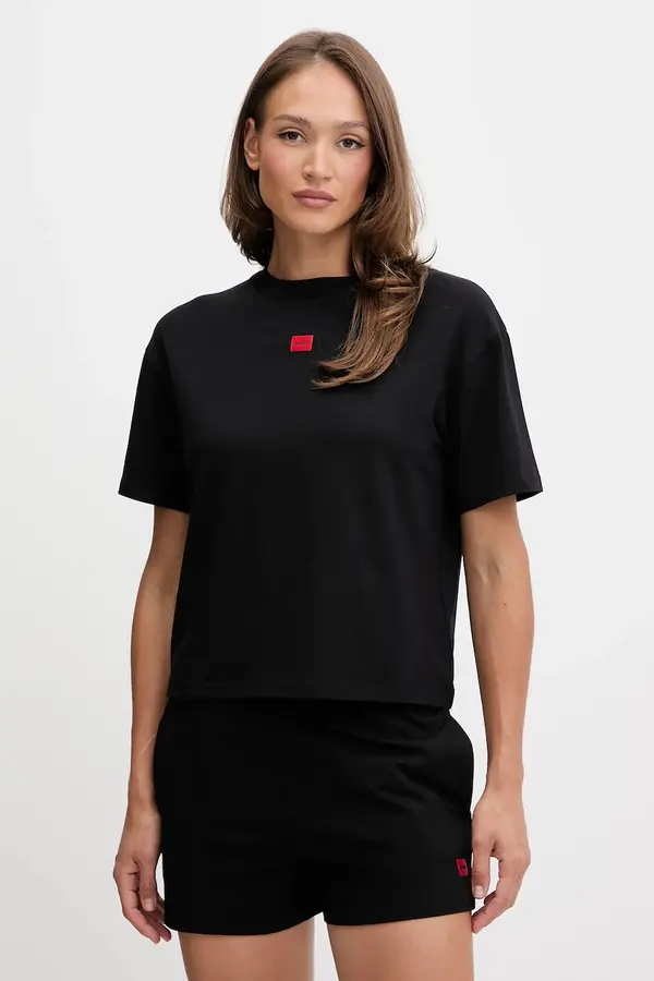 HUGO HUGO oversize kratka majica ženska z modalom SIGNATURE_TSHIRT