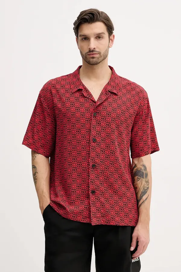 HUGO HUGO plažna srajca moška BEACH SHIRT RELAXED