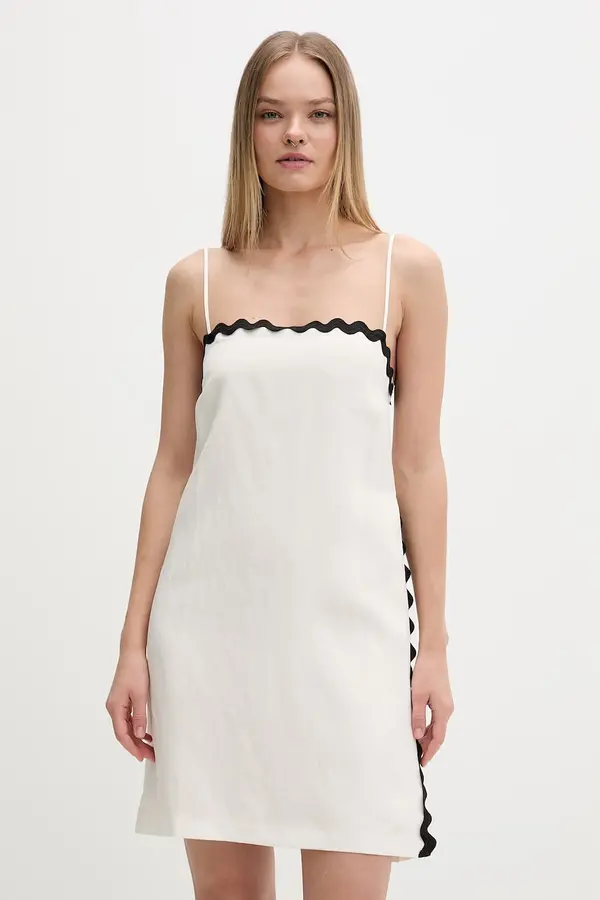 HUGO HUGO poletna obleka z dodatkom lanu Kabaru-1
