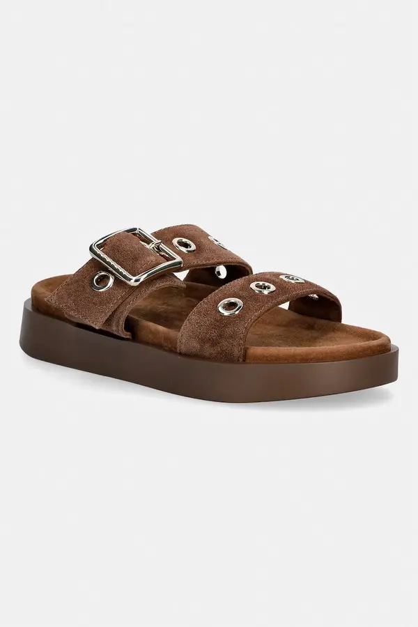 Inuikii Inuikii natikači s platformo ženski semišasti Tilda Buckle