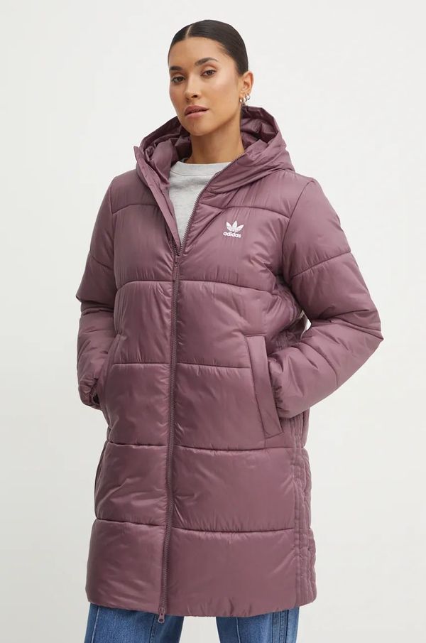 adidas Originals Jakna adidas Originals Long Puffer ženska, vijolična barva, IW5857