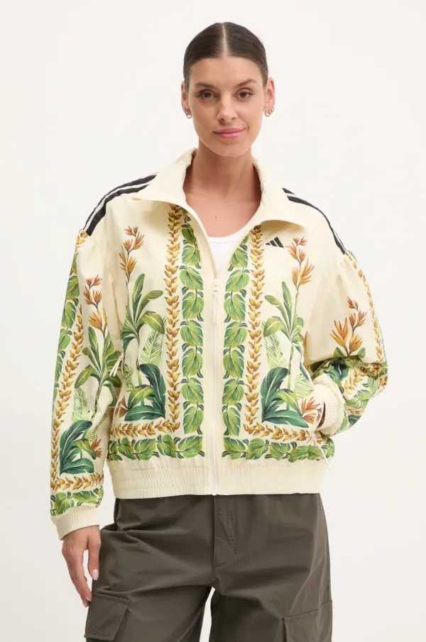 adidas Jakna adidas x Farm Rio ženska, bež barva, JD6304