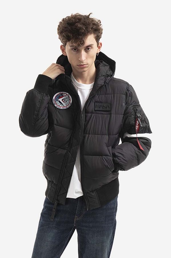 Alpha Industries Jakna Alpha Industries Hooded Puffer Fd Nasa moška, črna barva