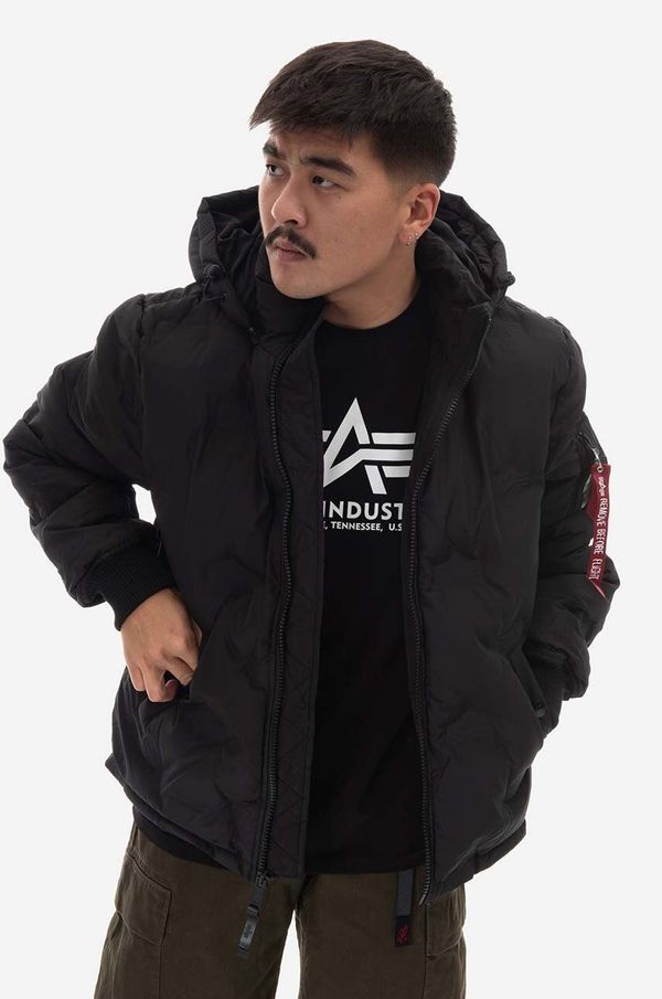 Alpha Industries Jakna Alpha Industries Logo Puffer moška, črna barva