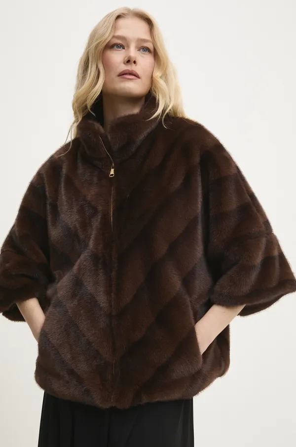 Answear Lab Jakna Answear Lab ženska, rjava barva