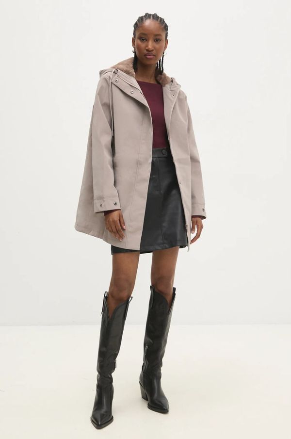 Answear Lab Jakna Answear Lab ženska, rjava barva