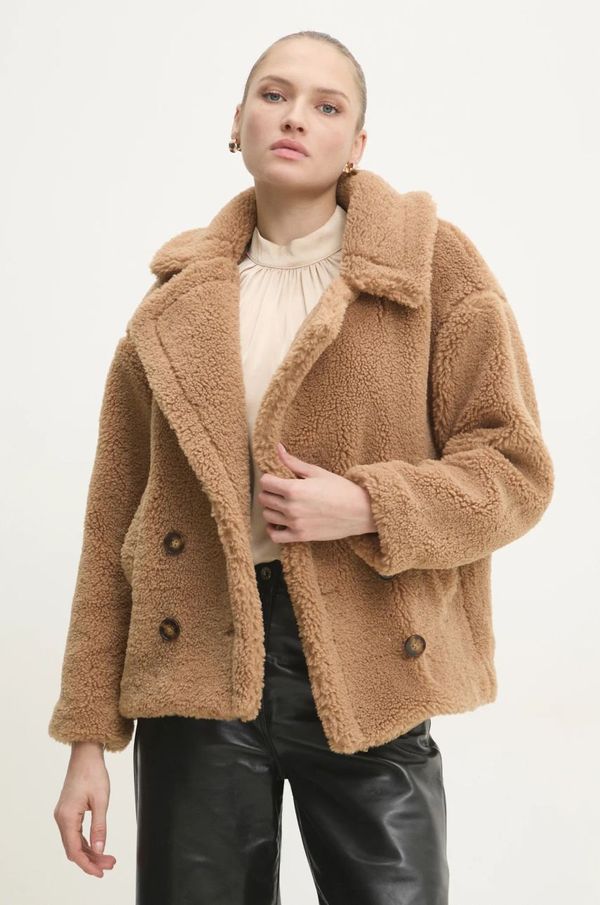 Answear Lab Jakna Answear Lab ženska, rjava barva