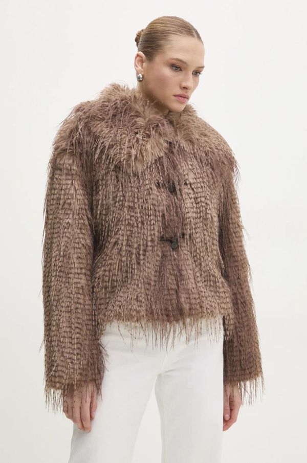 Answear Lab Jakna Answear Lab ženska, rjava barva