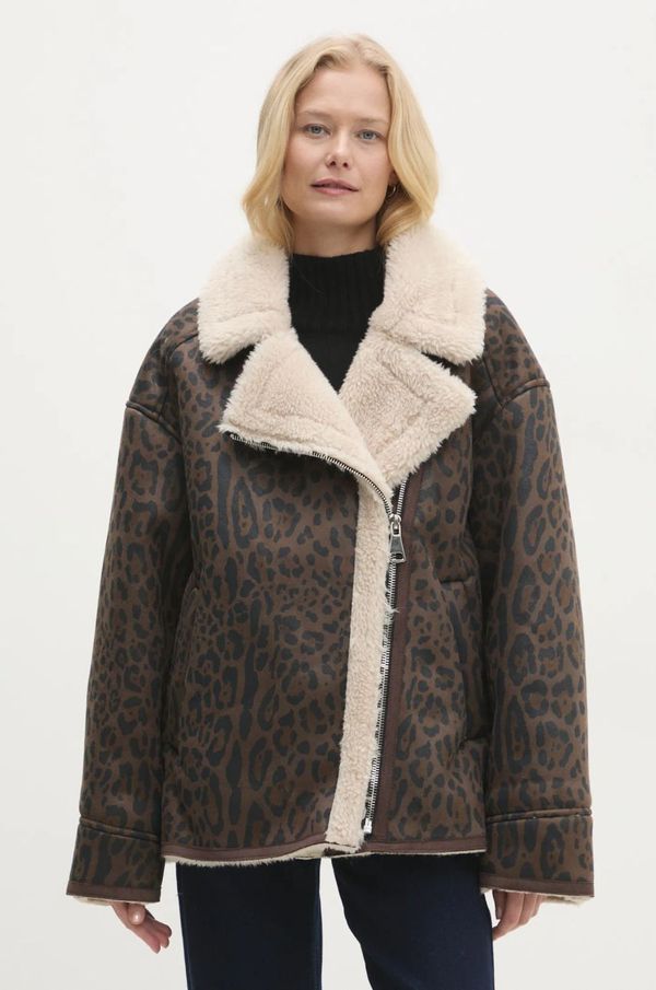 Answear Lab Jakna Answear Lab ženska, rjava barva