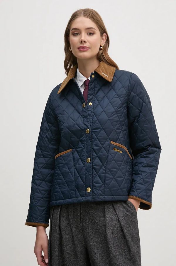 Barbour Jakna Barbour 30th Anniversary Cropped Liddesdale ženska, mornarsko modra barva, LQU1752