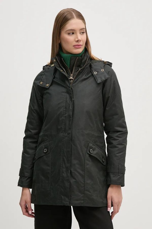 Barbour Jakna Barbour Cannich Wax ženska, zelena barva, LWX1179