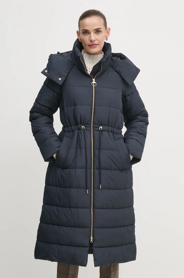 Barbour Jakna Barbour Mannue Puffer ženska, mornarsko modra barva, LQU1782