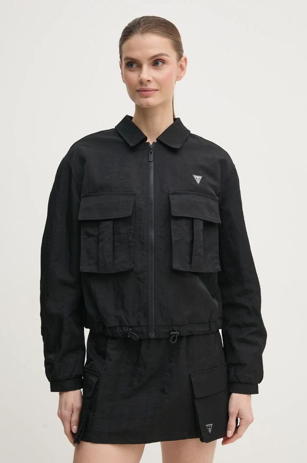 Guess Jakna Guess SYLVIE ženska, črna barva, V5RL03 WGYB0