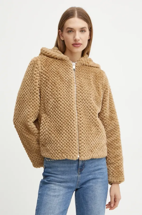 Guess Jakna Guess ženska, bež barva