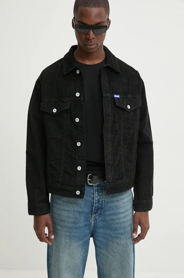 Hugo Blue Jakna iz rebrastega žameta Hugo Blue črna barva, 50516519