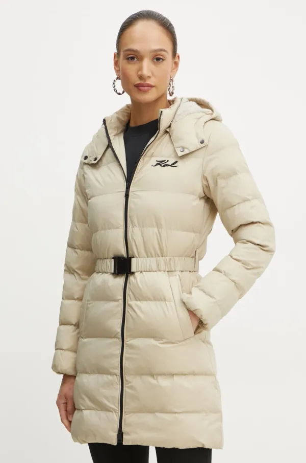 Karl Lagerfeld Jakna Karl Lagerfeld ženska, bež barva, 246W1514